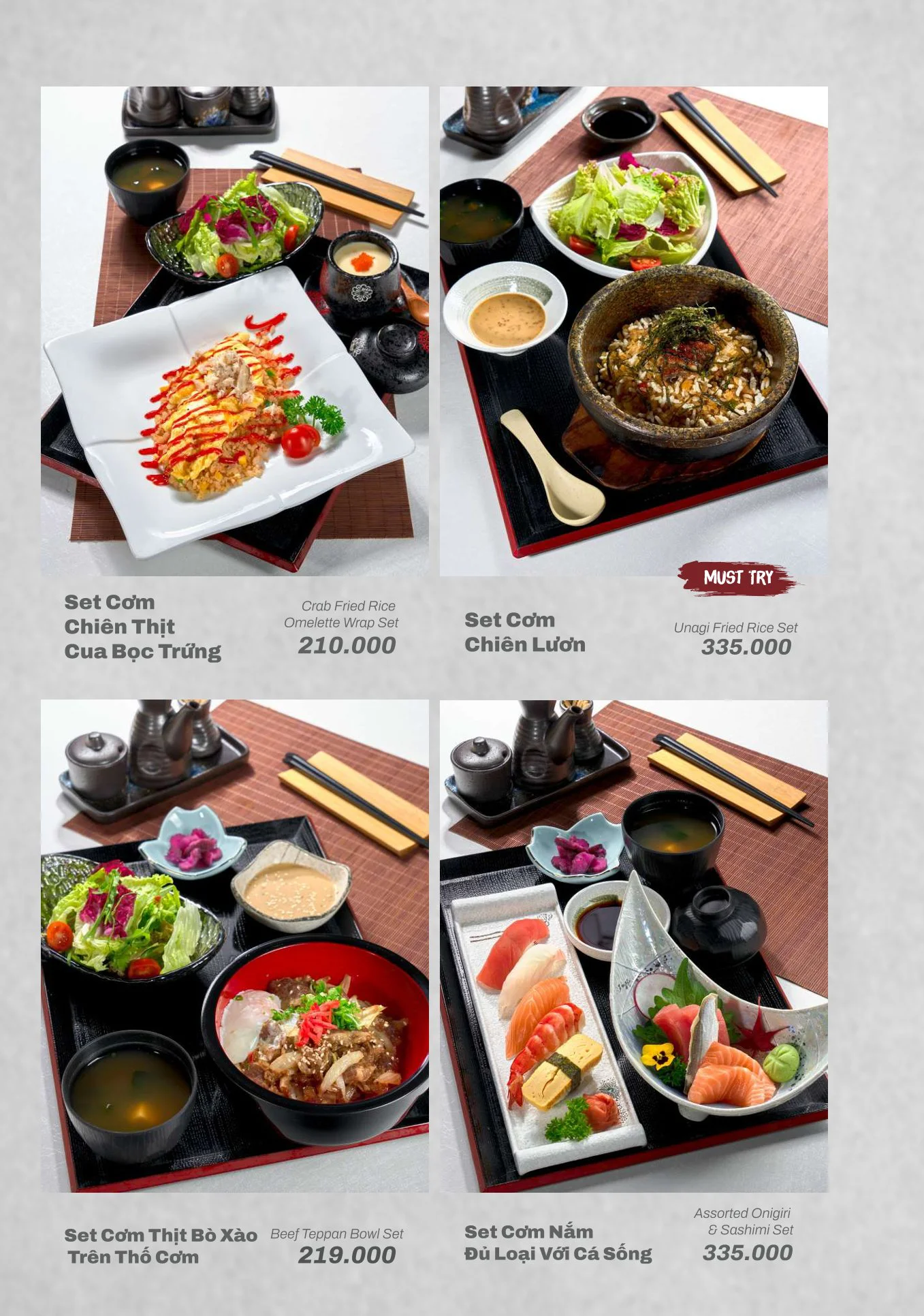 Rice & Sashimi Lunch Combinations