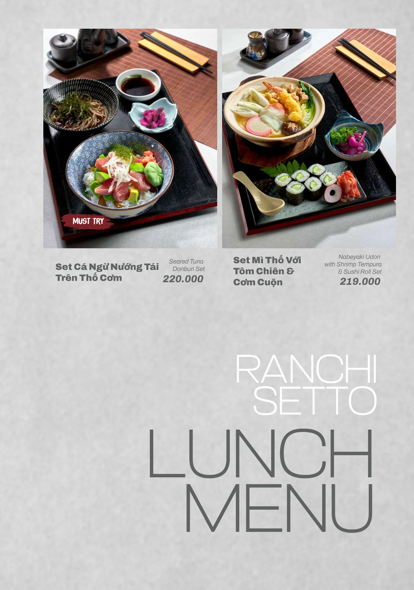 Complete Lunch Menu Sets